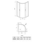 Set box doccia Deante Funkia KYP_653K, piatto doccia semicircolare Deante Deep KTD_041B, KTD_041O, NHC_025C