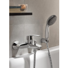 Set rubinetto per vasca e doccia Grohe Eurosmart 33300002, rubinetto per lavabo Grohe Eurosmart 33265002