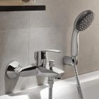 Set rubinetto per vasca e doccia Grohe Eurosmart 33300002, rubinetto per lavabo Grohe Eurosmart 33265002