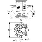 Set rubinetto per vasca e doccia Grohe Essence 23491001, elemento di montaggio a pavimento Grohe 45984001, 23590001
