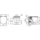 Set vaso WC Ideal Standard Tesi T007901, modulo di installazione Tece Base 9400407, T352701, 9.240.401