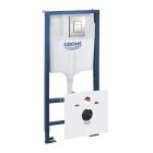 Set modulo di installazione con placca di comando Grohe Rapid SL 39449000, vaso WC con copriwater a discesa lenta Grohe Bau Ceramic 39351000