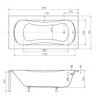 Set vasca da bagno rettangolare Besco Aria #WAA-140-PA, rivestimento per vasca da bagno Besco #OAP-140-UNI