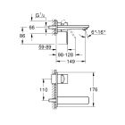 Set rubinetto per lavabo Grohe Lineare 19409001, corpo incasso Grohe Eurostyle 23571000