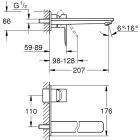 Set rubinetto per lavabo Grohe Lineare 23444001, corpo incasso Grohe Eurostyle 23571000