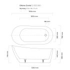 Set vasca da bagno freestanding Oltens Gocta 12003000, copertura piletta Oltens 09002000, 09004000