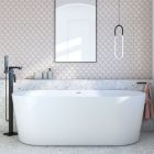 Set vasca da bagno freestanding Oltens Inga 12004000, copertura piletta Oltens 09002400