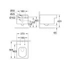 Set vaso WC Grohe Cube Ceramic 3924400H, modulo di installazione Grohe Rapid SL 38827000, 39488000