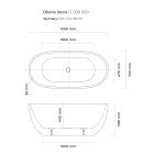 Set vasca da bagno freestanding Oltens Stora 12008000, copertura piletta Oltens 09002000