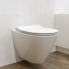 Set vaso WC con copriwater a discesa lenta Cersanit City K701-104, modulo di installazione con placca di comando Cersanit S701-778