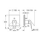 Set soffione doccia con braccio Grohe Rainshower 26564000, rubinetto per vasca e doccia Grohe Eurocube 24062000, 27702000, 35600000, 27704000
