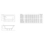 Set vasca da bagno rettangolare Roca Linea Slim A248544000, rubinetto per vasca e doccia Roca Lanta A5A0111C00, AM4008512M