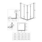 Set porta doccia Deante Kerria Plus KTSXN42P, parete doccia walk-in Deante Kerria Plus KTS_N30P