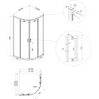Set box doccia Cersanit Arteco S157-001, piatto doccia semicircolare Cersanit Tako S204-003