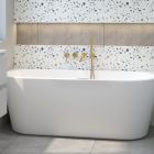 Set vasca da bagno a parete Oltens Delva 12019000, copertura piletta Oltens 09002000