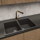 Set lavello in granito Oltens Gravan 72400300, rubinetto da cucina Oltens Myvat 35205300