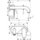 Set corpo incasso Hansgrohe 13622180, rubinetto per lavabo Hansgrohe Vernis Blend 71576000