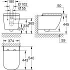Set vaso WC Grohe Euro Ceramic 39554000, modulo di installazione con placca di comando Grohe Solido 38811KF0