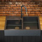 Set lavello GraniteQ Quadron Bill HCQB9062U8_PVDG1, bicchiere termico Quadron M0051