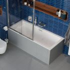 Set vasca da bagno rettangolare Excellent Heaven Slim WAEX.HEV17WHS, sifone per vasca da bagno Excellent Flow ARIN.FLOW.WH