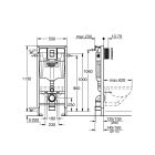 Set modulo di installazione con placca di comando e guarnizione Grohe Solido 39930000, vaso WC con copriwater a discesa lenta Grohe Bau Ceramic 39899000