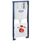 Set modulo di installazione con placca di comando e guarnizione Grohe Solido 39930000, vaso WC con copriwater a discesa lenta Grohe Bau Ceramic 39899000