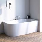 Set vasca da bagno angolare Oltens Hulda 11002000, copertura piletta Oltens 09002800