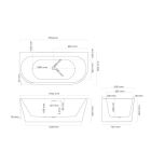 Set vasca da bagno a parete Oltens Hulda 12021000, copertura piletta Oltens 09002400