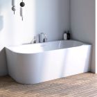 Set vasca da bagno angolare Oltens Hulda 11004000, copertura piletta Oltens 09002300