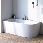 Set vasca da bagno angolare Oltens Hulda 11005000, copertura piletta Oltens 09002300