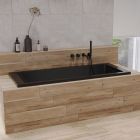 Set vasca da bagno rettangolare Oltens Langfoss 10003300, parete vasca Oltens Sela 23202100