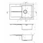 Set lavello in granito Berg Hobart BRQ1911AXL, rubinetto da cucina Berg Porta WW 130231PH