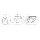 Set vaso WC Roca Hebe A34H138000, modulo di installazione Roca Duplo Nova A890020020, A890220200