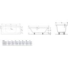 Set vasca da bagno rettangolare Slim Geberit Soana 554.005.01.1, sifone per vasca da bagno Geberit 150.525.21.6