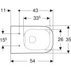 Set vaso WC Geberit Smyle 500.208.01.1, copriwater Geberit Smyle Square 500.240.01.1