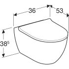 Set vaso WC con copriwater a discesa lenta Geberit Acanto 502.774.00.1, modulo di installazione Geberit Duofix 111.320.00.6, 111.815.00.1, 156.050.00.1