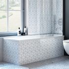 Set parete vasca Oltens Sela 23202100, vasca da bagno rettangolare Oltens Langfoss 10001900
