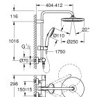 Set set doccia Grohe Vitalio Start System 26677001, tira acqua Grohe 4067393055617