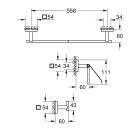 Set set di accessori 3 in 1 Grohe Start Cube 411242430, colla Grohe 41128000