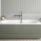 Set vasca da bagno rettangolare Oltens Lykke 10014000, parete vasca Oltens Sela 23202100