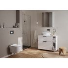 Set vaso WC con copriwater a discesa lenta Cersanit Luna S701-871, set modulo di installazione con placca di comando Cersanit S701-778