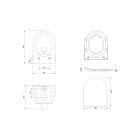 Set vaso WC con copriwater a discesa lenta Cersanit Luna S701-871, set modulo di installazione con placca di comando Cersanit S701-778
