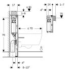 Set modulo di installazione Geberit Duofix 111.003.00.2, vaso WC con copriwater a discesa lenta Geberit Selnova 503.083.00.1, 111.815.00.1, 156.050.00.1