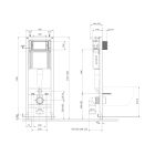 Set vaso WC con copriwater a discesa lenta Cersanit Luna S701-871, set modulo di installazione con placca di comando Cersanit S701-779