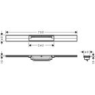Set elemento esterno dello scarico Hansgrohe RainDrain Flex 56043000, set di montaggio Hansgrohe uBox Universal 1000180