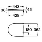 Set vaso WC Roca Meridian A347747000, copriwater Roca Meridian A801F92001
