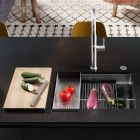 Set lavello in acciaio Franke Box 127.0749.859, rubinetto da cucina Franke Smart Glenda 115.0747.475