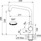 Set rubinetto da cucina Franke Lina 115.0728.474, dispenser di liquidi Franke Comfort 112.0753.277