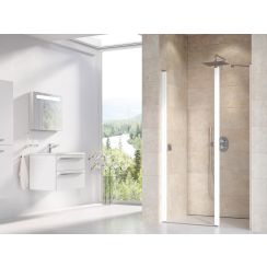 Ravak Chrome porta doccia 120 cm a battente bianco lucida/vetro trasparente 0QVGC100Z1