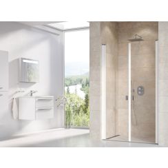 Ravak Chrome porta doccia 120 cm a battente bianco lucida/vetro trasparente 0QVGC10LZ1